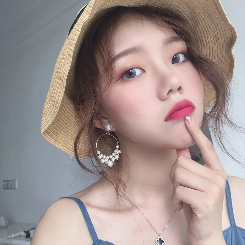 

Shiny Side New Fashion Brand Jewelry Elegant Pearl Drop Earrings for Women Statement Gift Dangle Earrings Free Shipping