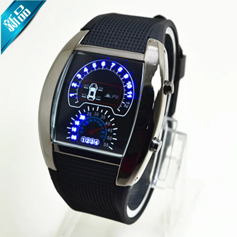 

Men Sports Watches LED Digital Watch Men's Race Speed Car Meter Dial Silicone Strap Male Military Wristwatch relogio masculino