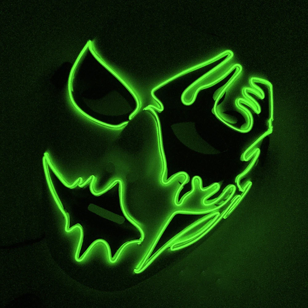 

Led Mask Halloween Party Masque Masquerade Masks Light Glow In The Dark Mascara Horror Glowing Masker Purge
