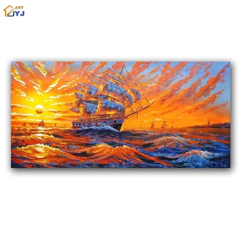 

Sunset Beauty Picture Abstract Handmade Modern Oil Painting on Canvas Wall Art Gift for Living Room Decoration No Frame SL060