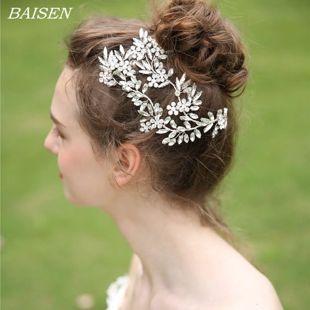 

Rhinestone Headband For Wedding Hair Accessories Bridal Headband Rhinestone Tiara Hairbands Wedding Hair Band Crystal Silver