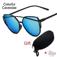 New 2017 Vintage Sunglasses For Women Fashion Cat Eye Sun Glasses For Girl Mirror Casual Men /Woman Brand Glasses