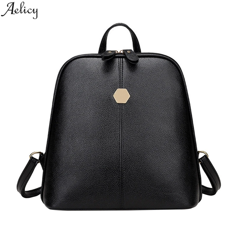 

Aelicy Soft PU Leather Backpack School Female Rivets Backpacks For Outdoor Travel Soft Women Backpack Academical Style