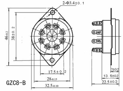 25 шт. 8pin Ламповые панели керамическая основа El34, Kt88, 5Ar4, 5881A, 6V6Gt