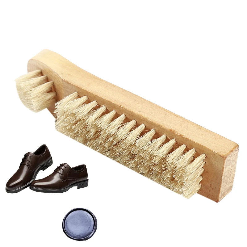 

Wooden Pig Hair Shoe Brush Smooth Leather Shoes Cleaning Brush For Suede Nubuck Boot Bootpolish Cleaning Brush