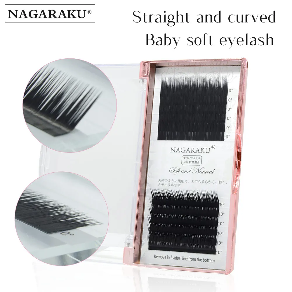 

NAGARAKU new arrived L curl eyelash straight eyelash extensions charming eyelash L and I curl in one tray false eyelash
