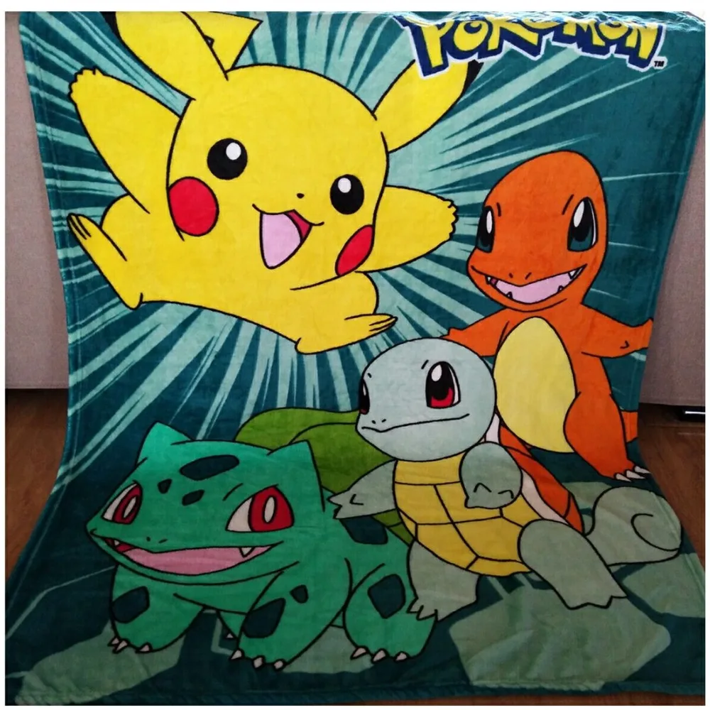 100X140CM/180x140cm Pikachu blanket throw coral fleece baby blanket