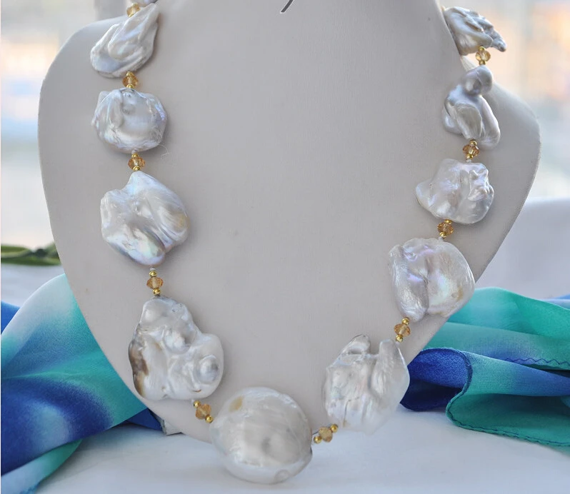 

Free shipping@@@@@ 3row 19" 10mm GRAY ROUND FRESHWATER PEARL NECKLACE