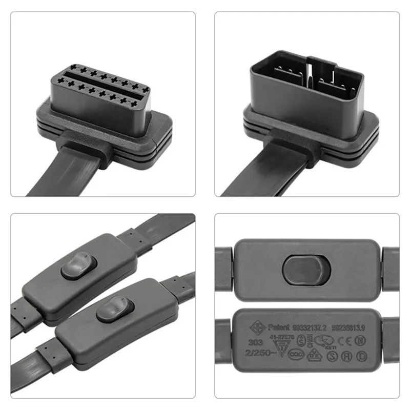 CARPRIE Автомобильный сканер Новый 1 в 2 Преобразованный 16Pin OBD2 плоский удлинитель с