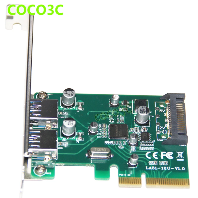 2 порта USB 3 1 Type A PCI e контроллер карта для настольного компьютера Express x4 к USB3.1