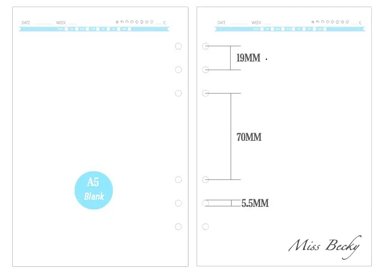 Свежий милый A5 A6 6 отверстий внутренних работ в полоску и горошек проверьте пустой наполнитель Замена планировщик Тетрадь канцелярские