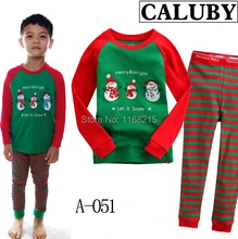 Wholesale – -2017 Christmas clothes set children stripe suit set boy pijamas long sleeve T-shirt+pants 2 pieces 6s/l