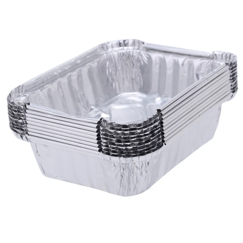 10 шт Одноразовые алюминиевой фольги кастрюли алюминиевой фольги Пищевые контейнеры для хранения небольшой Microwavable посуда 13x9,7x3,5 cm