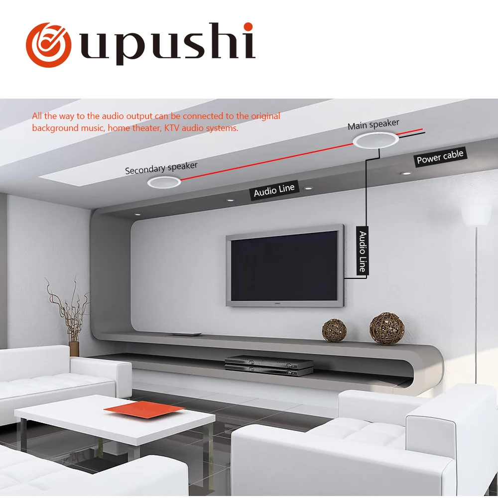 Oupushi vx6 wifi потолочный динамик в стене для использования системы pa семейная