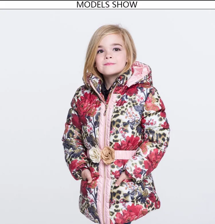 Г. Зимние куртки для девочек; теплые пальто с хлопковой подкладкой для маленьких девочек; повседневная одежда с цветочным принтом; Детские плотные куртки; Верхняя одежда для девочек