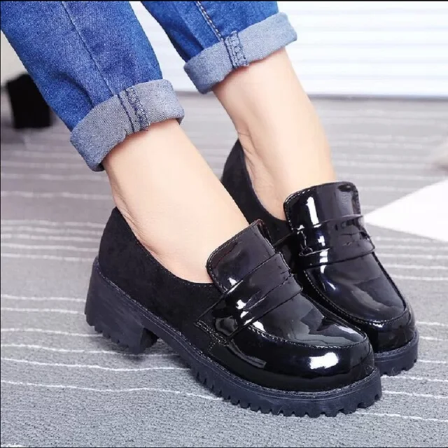 JK Japanese Shoes Middle School Shoes Girls Black Leather Round COS Animation Festival Maid