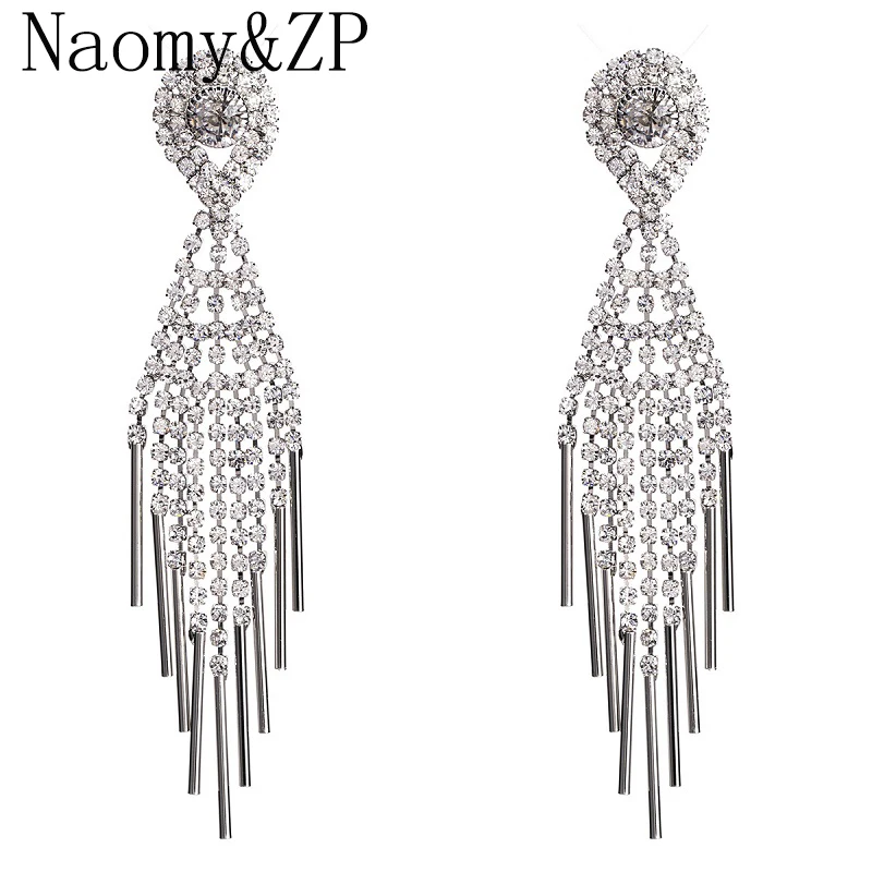 Naomy&ampZP Luxury Wedding Earrings For Women Tassel Bohemian Boho Drop Long Crystal Dangle Jewelry Wholesale | Украшения и
