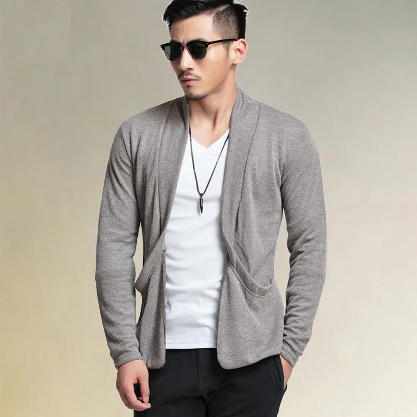 2015 New Fashion Hot Mens Cardigan Long Sleeve Knitting Cotton Solid ...