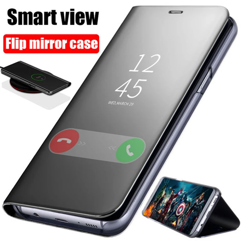 Умный зеркальный флип-чехол для samsung Galaxy S8 S9 S10 плюс S10E S7 Edge Note 9 8 для A3 A5 A7 J3 J5 J7 J4 J6 J8 A6 A8 A9