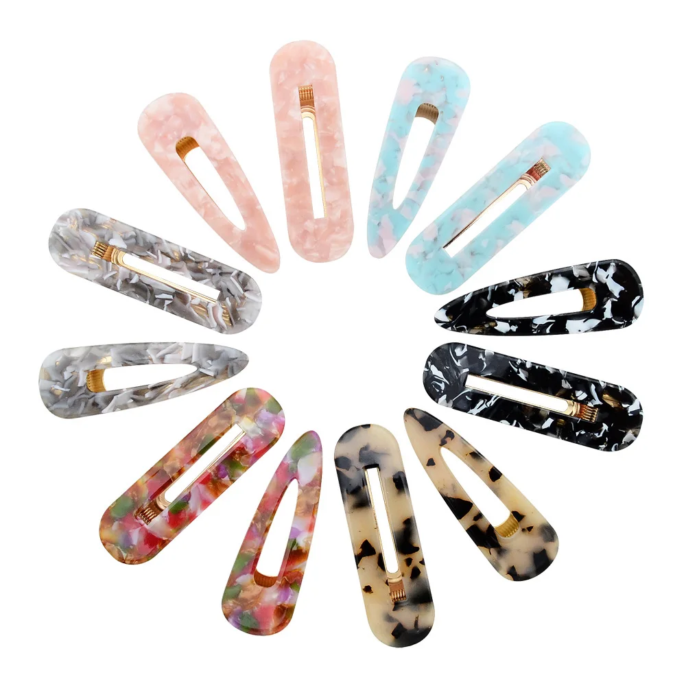 

1PC New Women Girls Acrylic Hair Clips Hollow Waterdrop Rectangle Tin Foil Sequins Hairpins Barrettes Headbands Hair Accessories