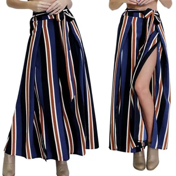 

Drop Shipping Spring And Summer Women Fashion Wide Leg Pants Casual Comfortable Striped Pants
