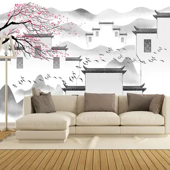 

Custom 3d wallpaper new Chinese style emblem building horse head wall background wallpaper decorative painting