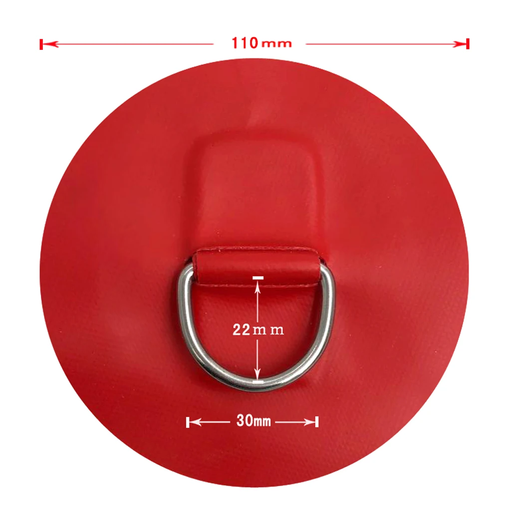 4 Pieces Stainless Steel D-ring Pad Patch for PVC Inflatable Boat Dinghy Yacht Kayak SUP - White/ Black/ Red/ Gray/ Dark Blue