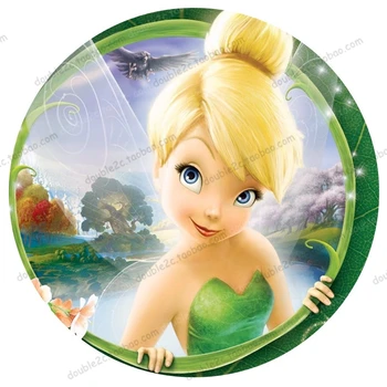 

Tinker Bell Fairies Princess Edible Wafer Paper for Cake Topper 8" Edible Printing Icing Paper Cake Topper Kids Party Decoration