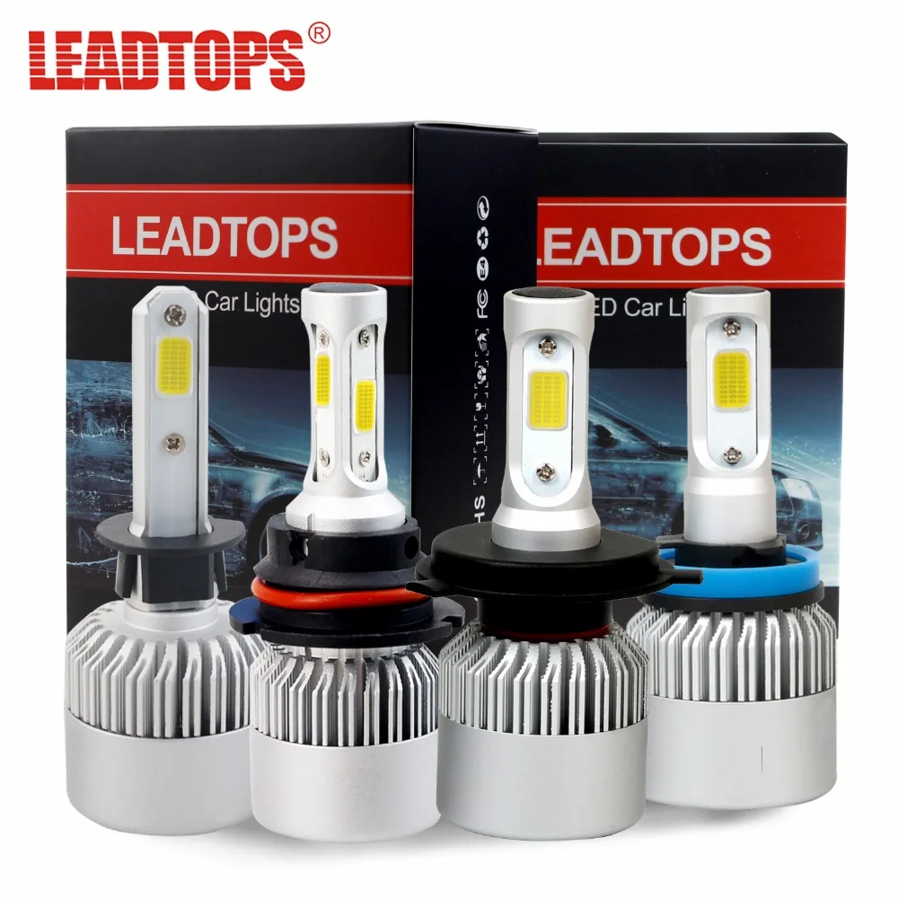 Goede S2 H11 LED Koplampen H7 H4 H1 H3 H11 H8 H9 9005 9006 COB Auto Koplamp Conversie kit Auto 72 w 8000LM FC