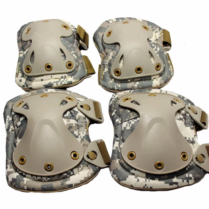 900D Военная Тактическая защитная накладка для колена поддержка локтя воздушный Пейнтбольный бой наколенник для охоты, катания на скейтборде скутер наколенники - Цвет: ACU