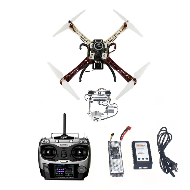 $272.81  JMT Assembled HJ 450 450F 4-Aix RFT Full Kit with APM 2.8 Flight Controller GPS Compass & Gimbal FS