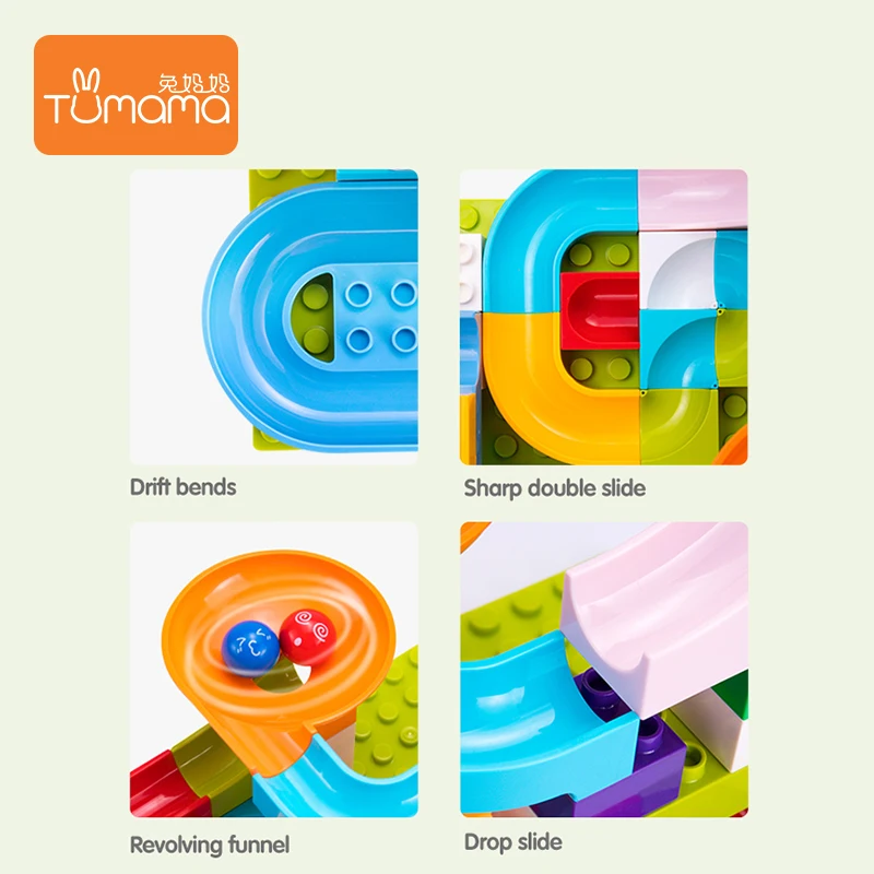 Tanie 52 143PCS Marble Race Run Maze Balls Track Building Blocks Jungle Adventure Track cegły zabawki dla dzieci