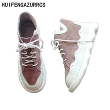 HUIFENGAZURRCS- Pure handmade Short boots, women's Genuine leather shoes,round head laces and ankle boots,women's short boots HUIFENGAZURRCS- Pure handmade Short boots, women's Genuine leather shoes,round head laces and ankle boots,women's short boots