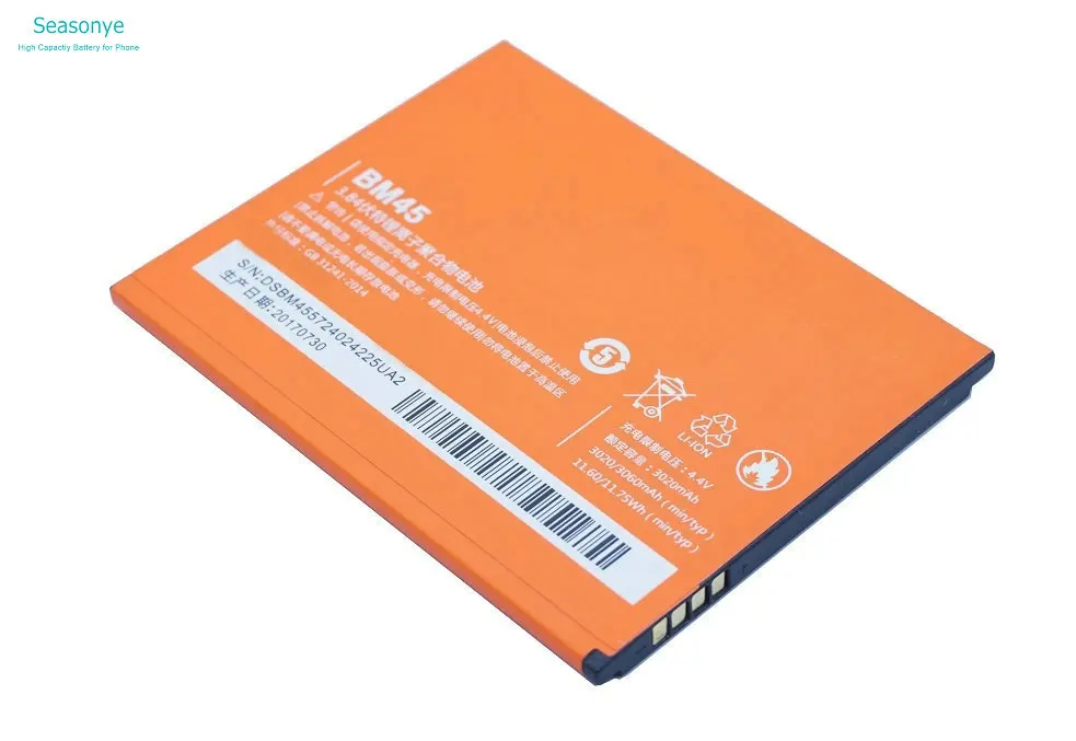Seasonye 1x Новый 3020mAh / 11.60Wh BM45 BM 45 сменный литий полимерный аккумулятор для Xiaomi Hongmi Red