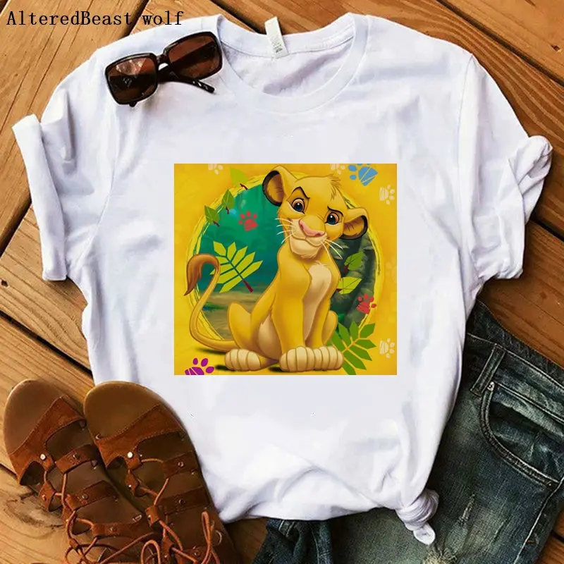 

2019 new summer t-shirt top women Hakuna Matata The Lion King print cartoon lovely vogue casual women short sleeve loose t shirt