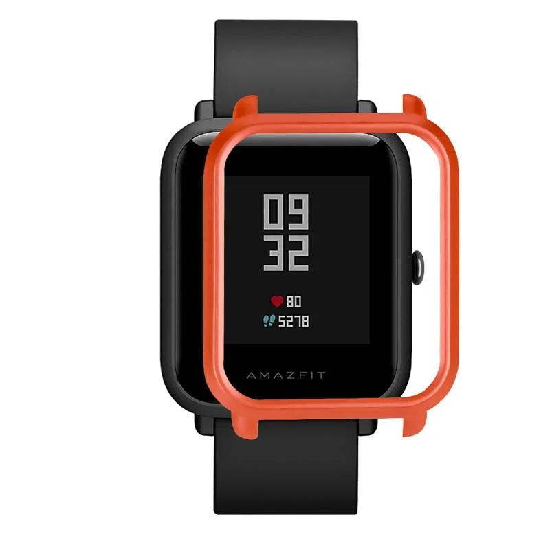 Цветной чехол из поликарбоната для Xiaomi Amazfit Bip BIT PACE Lite, Молодежные умные часы, защитная оболочка для Xiaomi Huami Amazfit Watch - Цвет: Orange1