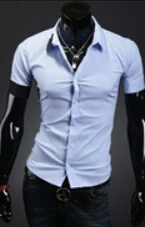 Индивидуальная Летняя мужская рубашка с асимметричными рукавами, Модная приталенная рубашка, распродажа, элегантные и удобные повседневные рубашки - Цвет: WXAL0203