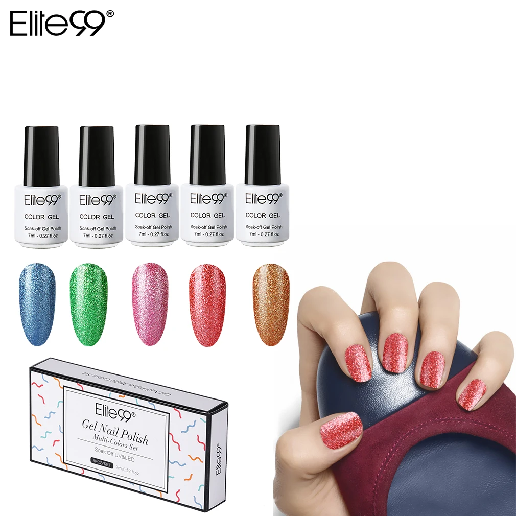 Buy Elite99 5pcs/lot 7ML Nail Polish Platinum Color