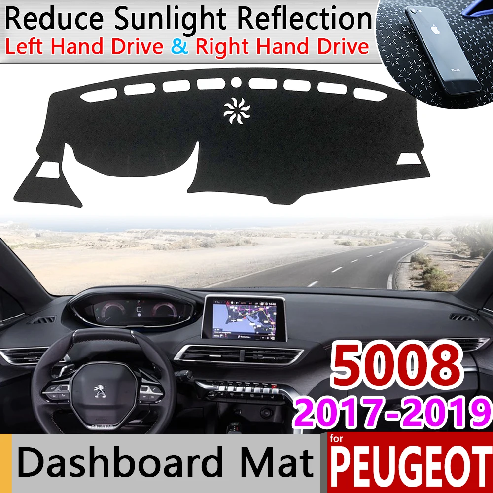 

for Peugeot 5008 2017 2018 2019 2020 MK2 Anti-Slip Mat Dashboard Cover Pad Sunshade Dashmat Anti-uv Protect Carpet Accessories