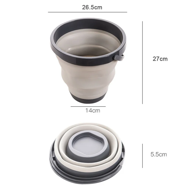 Portátil de silicona Cubo de pesca plegable del cubo de lavado de coches de pesca al aire libre suministros Ronda 1 piezas de baño cocina campamento cubo 4L/ 8L Portátil de silicona Cubo de pesca plegable del cubo de lavado de coches de pesca al aire libre suministros Ronda 1 piezas de baño cocina campamento cubo 4L/ 8L