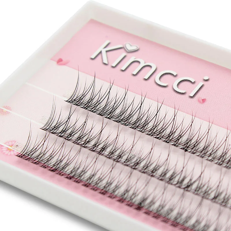 

Kimcci 120pcs Premium Mink Individual Dovetail Eyelash Extension Natural 3D Makeup Cluster Eyelashes Professional Flared Lashes