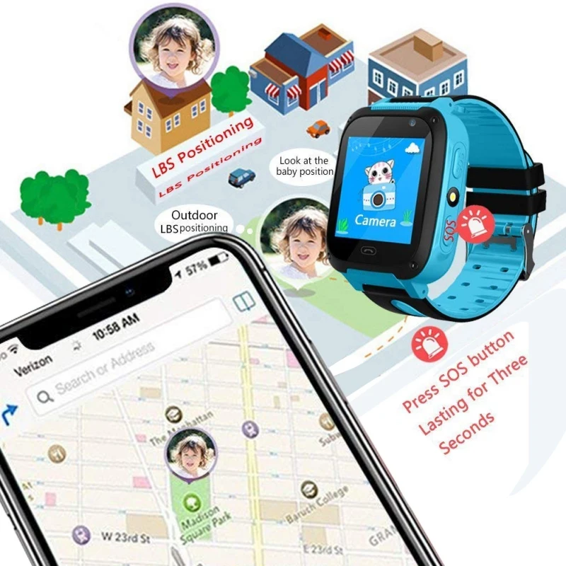  Smart kinder Uhr Multi-funktion Micro Sim-karte Anruf GPS Tracker Kind Kamera Anti-verloren Positio