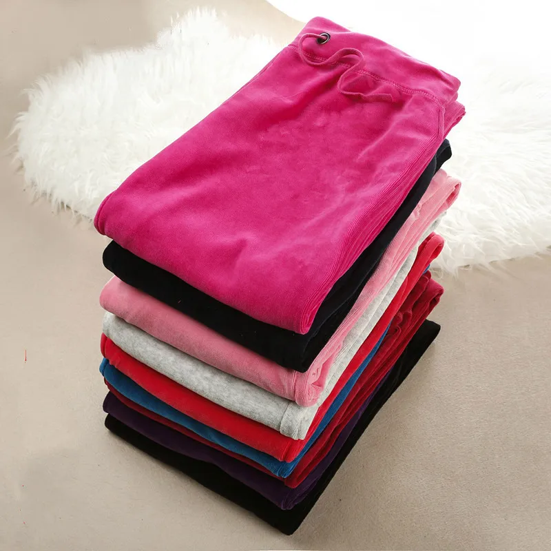

Spring and Autumn 2019 Velvet Sports Pants Female Large Size Loose Recreational Straight Pants Elastic Pants Female