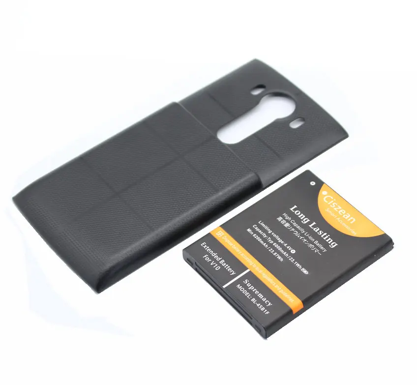 

Ciszean 1x 6000mAh BL-45B1F Extended Battery For LG V10 H901 VS990 H960A LS992 H968 H961N H900 + Black Color Cover Case
