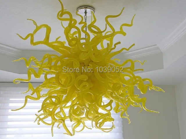 

New Arrival Murano Light Italian Blown Glass Chandelier in Yellow