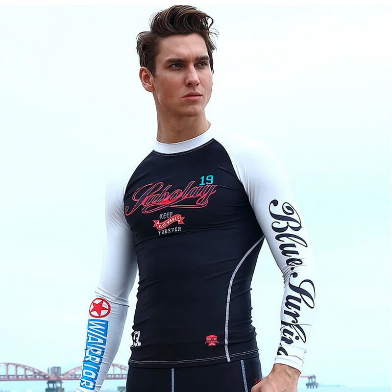 SABOLAY Men Long Sleeved Swimwear Prevent Jellyfish Quick drying Surf