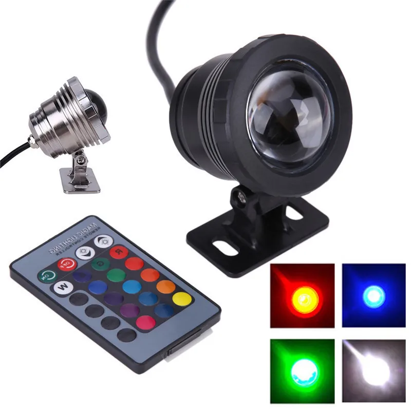 

2PCS RGB Led Underwater Lights 10W 12V IP68 Waterproof Fountain Swimming Pool Light Colorful Underwater Lamp Remote Control