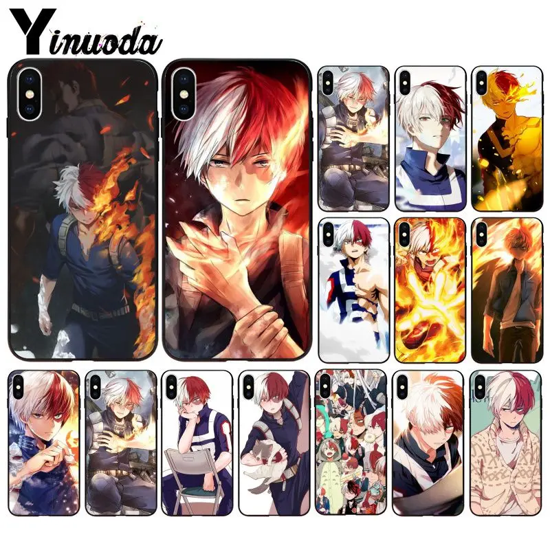 Yinuoda my hero academic шото Тодороки ТПУ черный чехол для телефона iPhone X XS MAX 6 6S 7 7plus 8 8Plus 5 5S