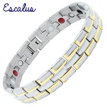 Escalus Магнитный браслет для мужчин ювелирные изделия из нержавеющей стали Шарм способствует циркуляции крови Ион Германий Far Infar красные браслеты