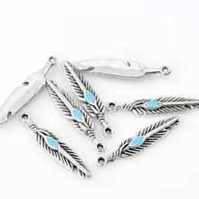 Doreen Box Lovely 50 шт перьевые кулоны, подвесы, фурнитура 5*28 мм(B00241